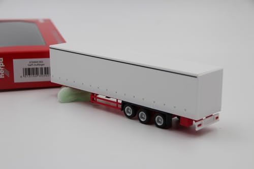 Herpa LKW Modell Gardinenplanenauflieger mit Bordwänden 3achs, weiß, Miniatur im Maßstab 1:87, Sammlerstück, Made in Germany, Kunststoff Herpa LKW Modell Gardinenplanenauflieger mit Bordwänden 3achs, weiß, Miniatur im Maßstab 1:87, Sammlerstück, Made in Germany, Kunststoff von herpa