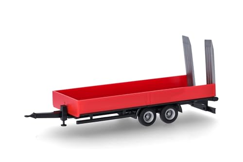 Herpa LKW Modell LKW Tiefladetandemanhänger mit Auffahrrampen 2achs, rot, Miniatur im Maßstab 1:87, Sammlerstück, Made in Germany, Kunststoff Herpa LKW Modell LKW Tiefladetandemanhänger mit Auffahrrampen 2achs, rot, Miniatur im Maßstab 1:87, Sammlerstück, Made in Germany, Kunststoff von herpa