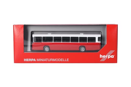 Herpa LKW Modell Man Büssing SÜ 210 Stadtbus, rot/weiß, Miniatur im Maßstab 1:87, Sammlerstück, Made in Germany, Kunststoff von herpa