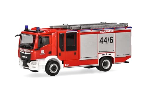 Herpa LKW Modell Man TGM CC Z-Cab Bundeswehr/Feuerwehr, Miniatur im Maßstab 1:87, Sammlerstück, Made in Germany, Kunststoff, Rot von herpa