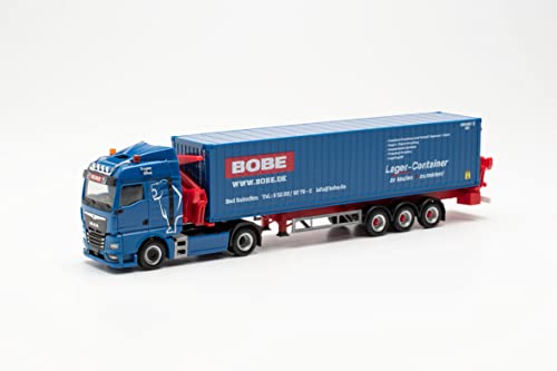 Herpa LKW Modell Man TGX GM Container-Seitenlader „Bobe Spedition“, originalgetreu im Maßstab 1:87, Modell LKW für Diorama, Modellbau Sammlerstück, Deko Miniaturmodelle aus Kunststoff Herpa LKW Modell Man TGX GM Container-Seitenlader „Bobe Spedition“, originalgetreu im Maßstab 1:87, Modell LKW für Diorama, Modellbau Sammlerstück, Deko Miniaturmodelle aus Kunststoff von herpa