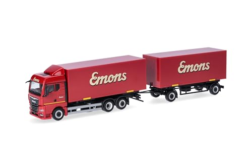 Herpa LKW Modell Man TGX GM Wechselkoffer-Hängerzug Emons, Miniatur im Maßstab 1:87, Sammlerstück, Made in Germany, Kunststoff Herpa LKW Modell Man TGX GM Wechselkoffer-Hängerzug Emons, Miniatur im Maßstab 1:87, Sammlerstück, Made in Germany, Kunststoff von herpa