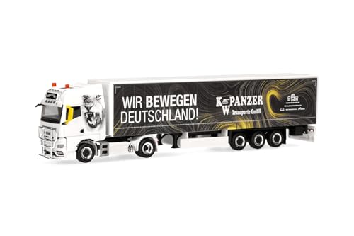 Herpa LKW Modell Man TGX GX Gardinenplanen-Sattelzug K.W. Panzer/Wir bewegen Deutschland, Miniatur im Maßstab 1:87, Sammlerstück, Made in Germany, Kunststoff Herpa LKW Modell Man TGX GX Gardinenplanen-Sattelzug K.W. Panzer/Wir bewegen Deutschland, Miniatur im Maßstab 1:87, Sammlerstück, Made in Germany, Kunststoff von herpa