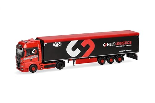Herpa LKW Modell Man TGX GX Schubboden-Sattelzug Helo-Logistik, Miniatur im Maßstab 1:87, Sammlerstück, Made in Germany, Kunststoff von herpa