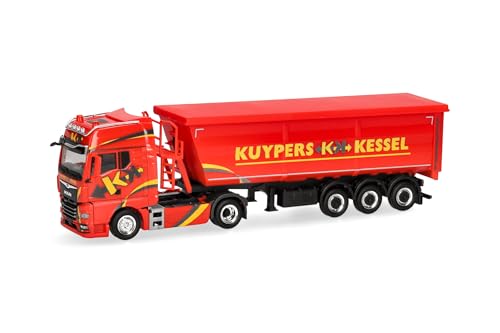 Herpa LKW Modell Man TGX GX Stahlmulden-Sattelzug Kuypers, Miniatur im Maßstab 1:87, Sammlerstück, Made in Germany, Kunststoff, Verkehrsrot Herpa LKW Modell Man TGX GX Stahlmulden-Sattelzug Kuypers, Miniatur im Maßstab 1:87, Sammlerstück, Made in Germany, Kunststoff, Verkehrsrot von herpa