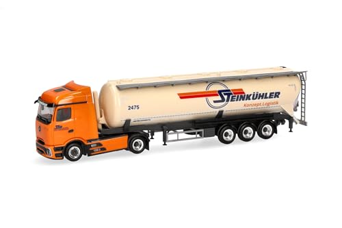 Herpa LKW Modell Mercedes-Benz Actros Procabin Streamspace Silo-Sattelzug Steinkühler, Miniatur im Maßstab 1:87, Sammlerstück, Made in Germany, Kunststoff Herpa LKW Modell Mercedes-Benz Actros Procabin Streamspace Silo-Sattelzug Steinkühler, Miniatur im Maßstab 1:87, Sammlerstück, Made in Germany, Kunststoff von herpa