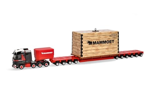 Herpa LKW Modell Mercedes-Benz Actros SLT Schwerlast-Sattelzug mit Kiste Mammoet (Niederlande), Miniatur im Maßstab 1:87, Sammlerstück, Made in Germany, Kunststoff von herpa