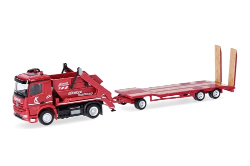 Herpa LKW Modell Mercedes-Benz Arocs Absetzkipper AK12 mit TU3-Anhänger Küchler, Miniatur im Maßstab 1:87, Sammlerstück, Made in Germany, Kunststoff, Rot Herpa LKW Modell Mercedes-Benz Arocs Absetzkipper AK12 mit TU3-Anhänger Küchler, Miniatur im Maßstab 1:87, Sammlerstück, Made in Germany, Kunststoff, Rot von herpa