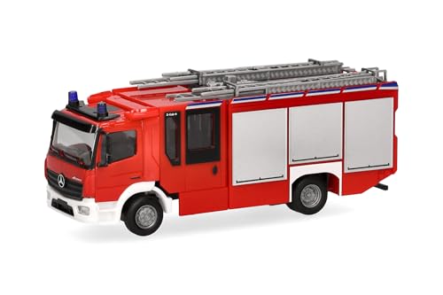 Herpa LKW Modell Mercedes-Benz Atego 13 Z-Cab Feuerwehr, Miniatur im Maßstab 1:87, Sammlerstück, Made in Germany, Kunststoff von herpa