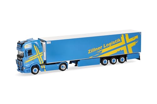 Herpa LKW Modell Scania CS 20 HDKühlkoffer-Sattelzug Zillner (Bayern/Hauzenberg), Miniatur im Maßstab 1:87, Sammlerstück, Made in Germany, Kunststoff von herpa