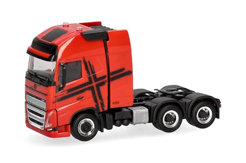 Herpa LKW Modell Volvo FH 16 GL XL 2020 Zugmaschine mit Schwerlastturm 3achs, rot-schwarz, Miniatur im Maßstab 1:87, Sammlerstück, Made in Germany, Kunststoff Herpa LKW Modell Volvo FH 16 GL XL 2020 Zugmaschine mit Schwerlastturm 3achs, rot-schwarz, Miniatur im Maßstab 1:87, Sammlerstück, Made in Germany, Kunststoff von herpa