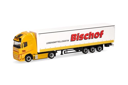 Herpa LKW Modell Volvo FH GL XL Electric Gardinenplanen-Sattelzug mit Bordwänden Bischof, Miniatur im Maßstab 1:87, Sammlerstück, Made in Germany, Kunststoff Herpa LKW Modell Volvo FH GL XL Electric Gardinenplanen-Sattelzug mit Bordwänden Bischof, Miniatur im Maßstab 1:87, Sammlerstück, Made in Germany, Kunststoff von herpa