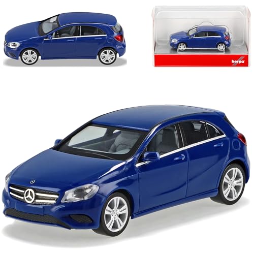 Herpa Mercedes-Benz A-Klasse 5 Türer Blau W176 Ab 2012 H0 1/87 Modell Auto mit individiuellem Wunschkennzeichen von herpa