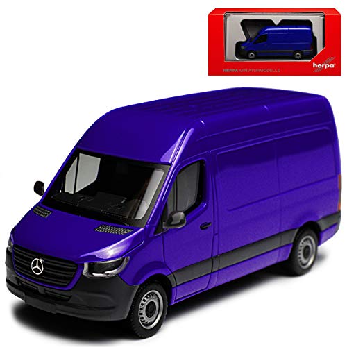 Herpa Mercedes-Benz Sprinter CS30 W907 W910 Transporter Kasten Blau 3. Generation Ab 2018 1/87 Modell Auto von herpa