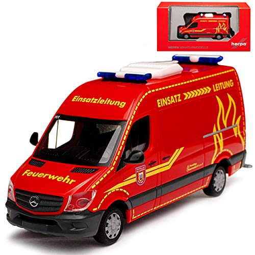 Herpa Mercedes-Benz Sprinter II Kasten Transporter Rot Feuerwehr Wilsdruff Sachsen NCV 3 W906 Modell 2006-2018 Version Ab Facelift 2013 H0 1/87 Modell Auto von herpa