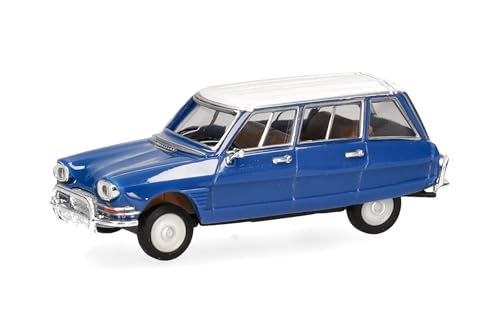 Herpa Modellauto Citroen AMI 6 Break, enzianblau/Dach weiß, Miniatur im Maßstab 1:87, Sammlerstück, Made in Germany, Modell aus Kunststoff von herpa