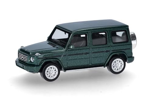 Herpa Modellauto Mercedes-Benz G-Klasse (W465), Miniatur im Maßstab 1:87, Sammlerstück, Made in Germany, Modell aus Kunststoff, Farbe: smaragdgrün metallic von herpa