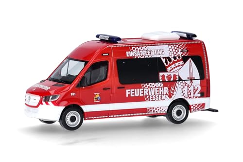 Herpa Modellauto Mercedes-Benz Sprinter 18 Bus Hochdach Feuerwehr Essen, Miniatur im Maßstab 1:87, Sammlerstück, Made in Germany, Modell aus Kunststoff Herpa Modellauto Mercedes-Benz Sprinter 18 Bus Hochdach Feuerwehr Essen, Miniatur im Maßstab 1:87, Sammlerstück, Made in Germany, Modell aus Kunststoff von herpa