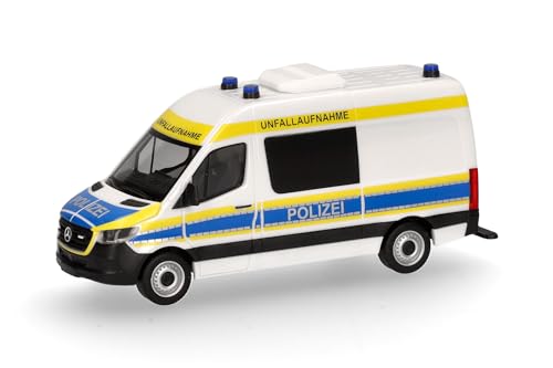 Herpa Modellauto Mercedes-Benz Sprinter '18 Halbbus Hochdach Polizei Nordrhein-Westfalen/Unfallaufnahme, Miniatur im Maßstab 1:87, Sammlerstück, Made in Germany, Modell aus Kunststoff Herpa Modellauto Mercedes-Benz Sprinter '18 Halbbus Hochdach Polizei Nordrhein-Westfalen/Unfallaufnahme, Miniatur im Maßstab 1:87, Sammlerstück, Made in Germany, Modell aus Kunststoff von herpa