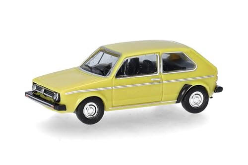 Herpa Modellauto VW Golf I, brillantgelb (Spur TT) Miniatur im Maßstab 1:120, Sammlerstück, Made in Germany, Modell aus Kunststoff von herpa