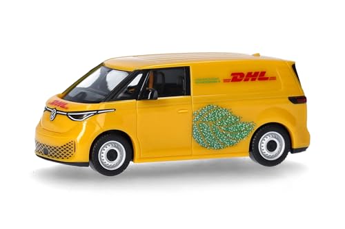 Herpa Modellauto VW ID. Buzz Cargo DHL, Miniatur im Maßstab 1:87, Sammlerstück, Made in Germany, Modell aus Kunststoff von herpa