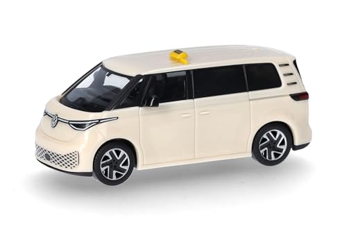Herpa Modellauto VW ID. Buzz Taxi, Miniatur im Maßstab 1:87, Sammlerstück, Made in Germany, Modell aus Kunststoff, Weiß Herpa Modellauto VW ID. Buzz Taxi, Miniatur im Maßstab 1:87, Sammlerstück, Made in Germany, Modell aus Kunststoff, Weiß von herpa