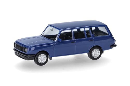 Herpa Modellauto Wartburg Tourist `84, neptunblau, Miniatur im Maßstab 1:87, Sammlerstück, Made in Germany, Modell aus Kunststoff von herpa