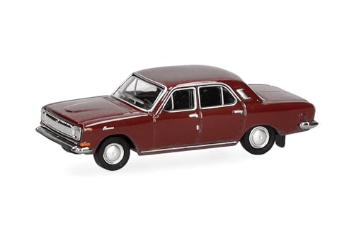 Herpa Modellauto Wolga M24, weinrot (Spur TT), Miniatur im Maßstab 1:120, Sammlerstück, Made in Germany, Modell aus Kunststoff von herpa