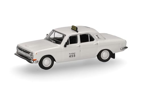 Herpa Modellauto Wolga M24 Funktaxi 455", Miniatur im Maßstab 1:87, Sammlerstück, Made in Germany, Modell aus Kunststoff von herpa