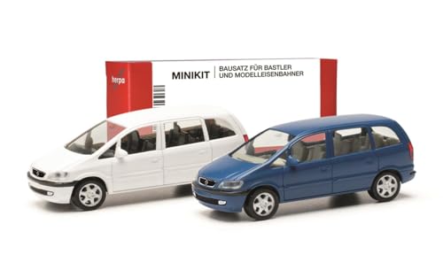 Herpa Modellbausatz MiniKit Opel Zafira (2 Stück), Miniatur im Maßstab 1:87, Sammlerstück, Kit für Modellbau, Kunststoff von herpa