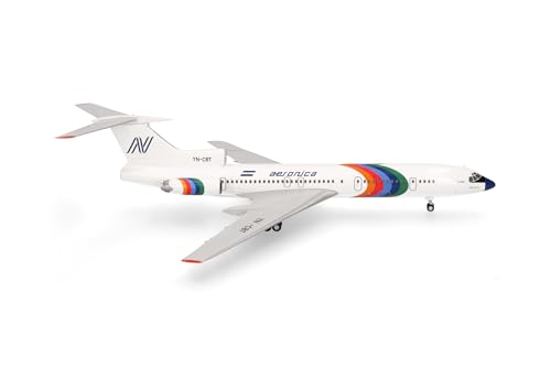 Herpa Modellflugzeug Aeronica Tupolev TU-154, Miniatur im Maßstab 1:200, Sammlerstück, Modell ohne Standfuß, Metall von herpa