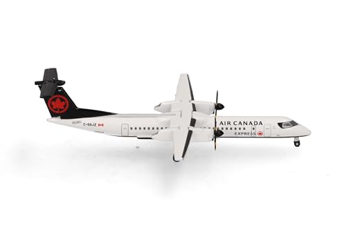 Herpa Modellflugzeug Air Canada Express Bombardier Q400 Miniatur im Maßstab 1:500, Sammlerstück, Modell ohne Standfuß, Metall Herpa Modellflugzeug Air Canada Express Bombardier Q400 Miniatur im Maßstab 1:500, Sammlerstück, Modell ohne Standfuß, Metall von herpa