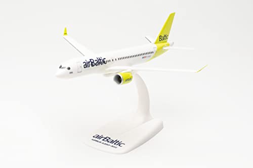 Herpa Modellflugzeug Airbus A220-300 AirBaltic Maßstab 1:200 - Snap-Fit, Modellbau Flugzeug, Flugzeugmodell für Sammler und Bastler, Miniatur Deko, Steckmodell mit Standfuß aus Kunststoff Herpa Modellflugzeug Airbus A220-300 AirBaltic Maßstab 1:200 - Snap-Fit, Modellbau Flugzeug, Flugzeugmodell für Sammler und Bastler, Miniatur Deko, Steckmodell mit Standfuß aus Kunststoff von herpa