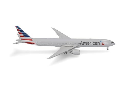 Herpa Modellflugzeug American Airlines Boeing 777-300ER – N736AT, Miniatur im Maßstab 1:500, Sammlerstück, Modell ohne Standfuß, Metall, Hellgrau, Rot, Blau Herpa Modellflugzeug American Airlines Boeing 777-300ER – N736AT, Miniatur im Maßstab 1:500, Sammlerstück, Modell ohne Standfuß, Metall, Hellgrau, Rot, Blau von herpa