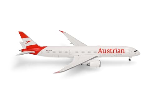 Herpa Modellflugzeug Austrian Airlines Boeing 787-9 Dreamliner Miniatur im Maßstab 1:500, Sammlerstück, Modell ohne Standfuß, Metall Herpa Modellflugzeug Austrian Airlines Boeing 787-9 Dreamliner Miniatur im Maßstab 1:500, Sammlerstück, Modell ohne Standfuß, Metall von herpa