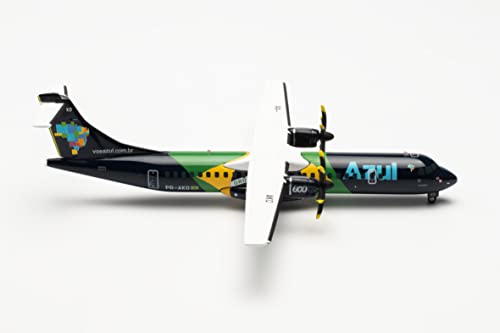 Herpa Modellflugzeug Azul ATR-72-600 Brazilian Flag Livery PR-AKO Maßstab 1:200 - Modellbau Flugzeug, Flugzeugmodell für Sammler, Miniatur Deko, Flieger ohne Standfuß aus Metall von herpa