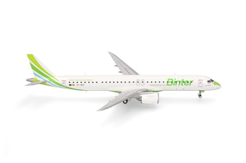 Herpa Modellflugzeug Binter Canarias Embraer E195-E2 Miniatur im Maßstab 1:200, Sammlerstück, Modell ohne Standfuß, Kunststoff von herpa