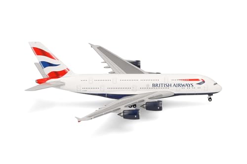Herpa Modellflugzeug British Airways Airbus A380 - G-XLEF Miniatur im Maßstab 1:500, Sammlerstück, Flugzeug Modell ohne Standfuß, Metall Herpa Modellflugzeug British Airways Airbus A380 - G-XLEF Miniatur im Maßstab 1:500, Sammlerstück, Flugzeug Modell ohne Standfuß, Metall von herpa