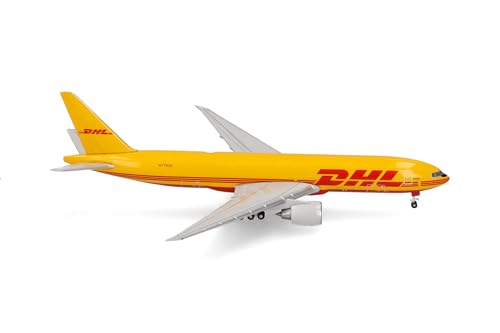 Herpa Modellflugzeug DHL Aviation Boeing 777F, Miniatur im Maßstab 1:500, Sammlerstück, Flugzeug Modell ohne Standfuß, Metall Herpa Modellflugzeug DHL Aviation Boeing 777F, Miniatur im Maßstab 1:500, Sammlerstück, Flugzeug Modell ohne Standfuß, Metall von herpa