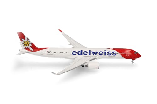 Herpa Modellflugzeug Edelweiss Air Airbus A350-900 - HB-IHF Piz Bernina, Miniatur im Maßstab 1:500, Sammlerstück, Modell ohne Standfuß, Metall Herpa Modellflugzeug Edelweiss Air Airbus A350-900 - HB-IHF Piz Bernina, Miniatur im Maßstab 1:500, Sammlerstück, Modell ohne Standfuß, Metall von herpa