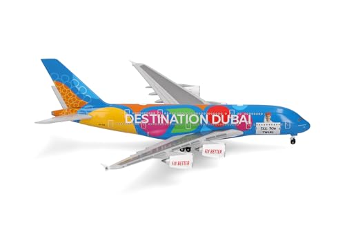 Herpa Modellflugzeug Emirates Airbus A380 Destination Dubai Miniatur im Maßstab 1:500, Sammlerstück, Modell ohne Standfuß, Metall Herpa Modellflugzeug Emirates Airbus A380 Destination Dubai Miniatur im Maßstab 1:500, Sammlerstück, Modell ohne Standfuß, Metall von herpa
