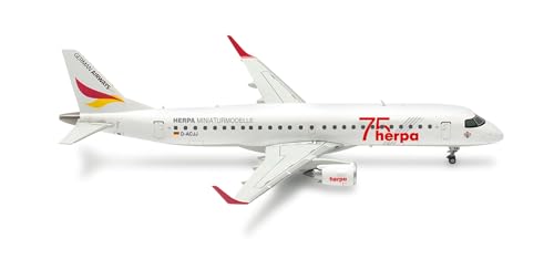 Herpa Modellflugzeug German Airways Embraer E190 Herpa 75 Years, Miniatur im Maßstab 1:200, Sammlerstück, Modell ohne Standfuß, Kunststoff von herpa