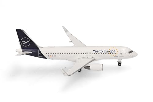 Herpa Modellflugzeug Lufthansa Airbus A320 Yes to Europe, Miniatur im Maßstab 1:500, Sammlerstück, Modell ohne Standfuß, Metall Herpa Modellflugzeug Lufthansa Airbus A320 Yes to Europe, Miniatur im Maßstab 1:500, Sammlerstück, Modell ohne Standfuß, Metall von herpa
