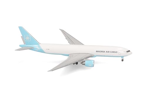 Herpa Modellflugzeug Maersk Air Cargo Boeing 777F - OY-MAC Maersk Swan, Miniatur im Maßstab 1:500, Sammlerstück, Flugzeug Modell ohne Standfuß, Metall Herpa Modellflugzeug Maersk Air Cargo Boeing 777F - OY-MAC Maersk Swan, Miniatur im Maßstab 1:500, Sammlerstück, Flugzeug Modell ohne Standfuß, Metall von herpa
