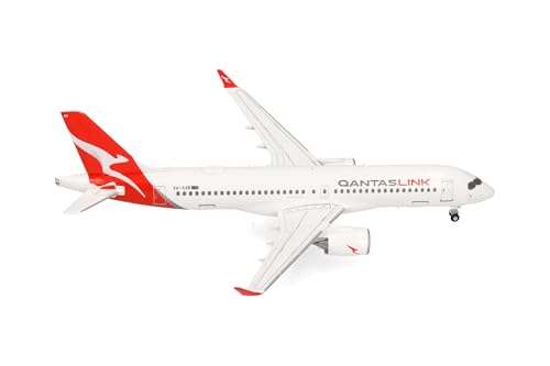 Herpa Modellflugzeug QantasLink Airbus A220-300 Miniatur im Maßstab 1:200, Sammlerstück, Flugzeug Modell ohne Standfuß, Metall Herpa Modellflugzeug QantasLink Airbus A220-300 Miniatur im Maßstab 1:200, Sammlerstück, Flugzeug Modell ohne Standfuß, Metall von herpa