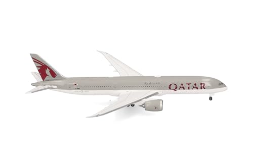 Herpa Modellflugzeug Qatar Airways Boeing 787-9 Dreamliner - A7-BHO, Miniatur im Maßstab 1:500, Sammlerstück, Flugzeug Modell ohne Standfuß, Metall Herpa Modellflugzeug Qatar Airways Boeing 787-9 Dreamliner - A7-BHO, Miniatur im Maßstab 1:500, Sammlerstück, Flugzeug Modell ohne Standfuß, Metall von herpa
