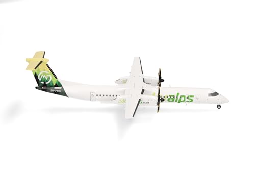 Herpa Modellflugzeug Sky Alps Bombardier Q400, Miniatur im Maßstab 1:200, Sammlerstück, Modell ohne Standfuß, Metall Herpa Modellflugzeug Sky Alps Bombardier Q400, Miniatur im Maßstab 1:200, Sammlerstück, Modell ohne Standfuß, Metall von herpa