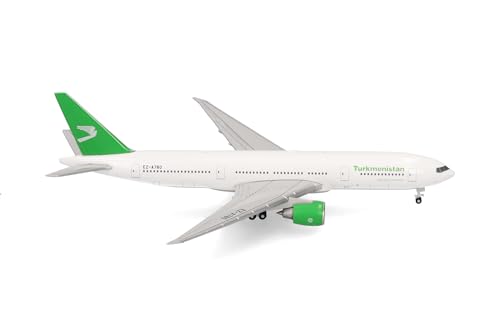Herpa Modellflugzeug Turkmenistan Airlines Boeing 777-200LR Miniatur im Maßstab 1:500, Sammlerstück, Flugzeug Modell ohne Standfuß, Metall Herpa Modellflugzeug Turkmenistan Airlines Boeing 777-200LR Miniatur im Maßstab 1:500, Sammlerstück, Flugzeug Modell ohne Standfuß, Metall von herpa