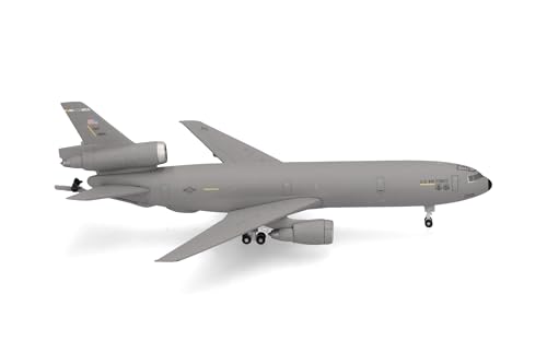 Herpa Modellflugzeug USAF Mcdonnell Douglas KC-10 Extender - 60th AMW, Travis Air Base (Farewell Edition) Miniatur im Maßstab 1:500, Sammlerstück, Flugzeug Modell ohne Standfuß, Metall von herpa