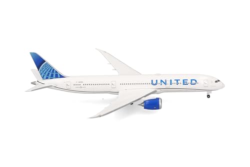 Herpa Modellflugzeug United Airlines Boeing 787-9 Dreamliner - N25982, Miniatur im Maßstab 1:500, Sammlerstück, Flugzeug Modell ohne Standfuß, Metall Herpa Modellflugzeug United Airlines Boeing 787-9 Dreamliner - N25982, Miniatur im Maßstab 1:500, Sammlerstück, Flugzeug Modell ohne Standfuß, Metall von herpa